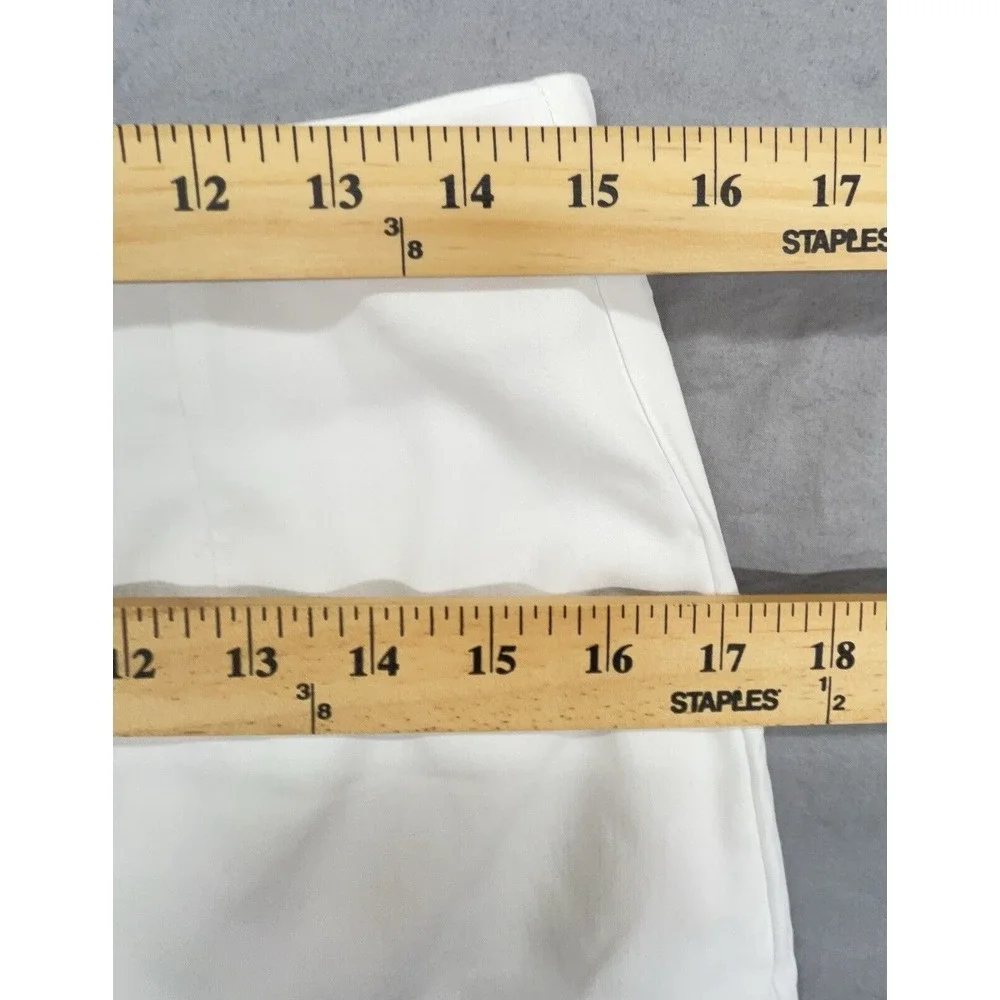 INC Skort Shorts 8 White Faux Wrap Gold‎ Buckle Stretch Tennis Golf Preppy